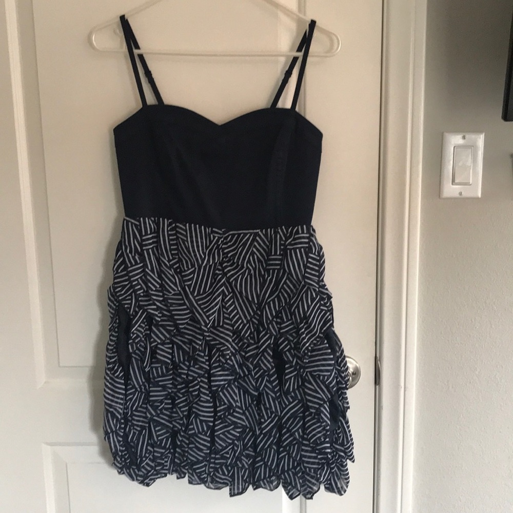 H&M Navy ruffle dress